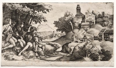 Hyrder i et landskab af Giulio Campagnola