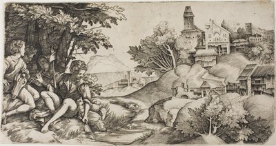 Hyrder i et landskab af Giulio Campagnola