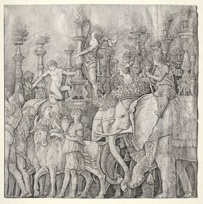 Cæsars triumfer: elefanterne, ca. 1485-1490. af Giulio Campagnola