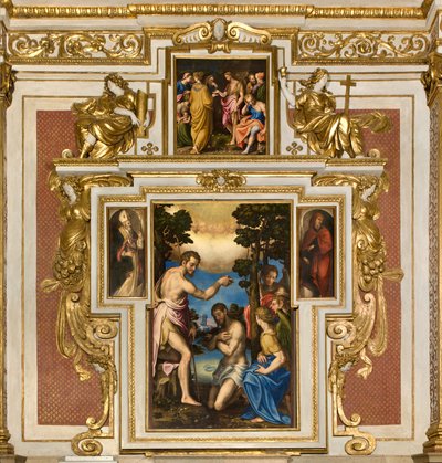 Kapel af Vor Frue af Folket, første spænd sydsiden, Giulio Campi, Kristi dåb 1569, På siderne Sant