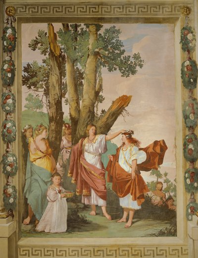 Kroning af nymfen Amaryllis, vinder af løbet af Giulio Carpioni