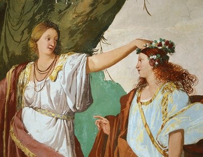 Nymfe Amaryllis kåret som vinder af kyssekonkurrence af Giulio Carpioni