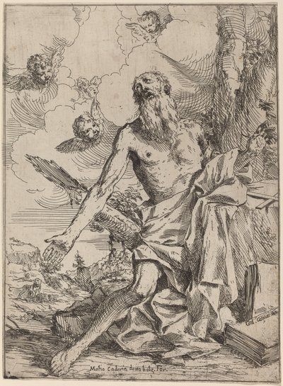 Sankt Jerome af Giulio Carpioni