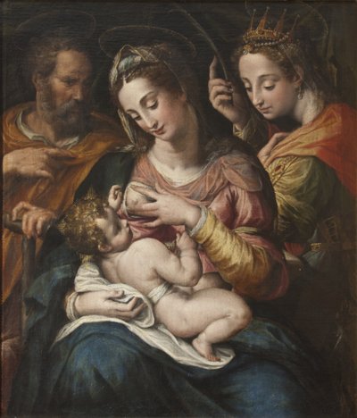 La Sainte Famille et Sainte Catherine - Den hellige familie med den hellige Catherine, af Procaccini, Giulio Cesare (1574-1625). Olie på lærred. Mål: 77x67 cm. Nationalmuseum Stockholm af Giulio Cesare Procaccini