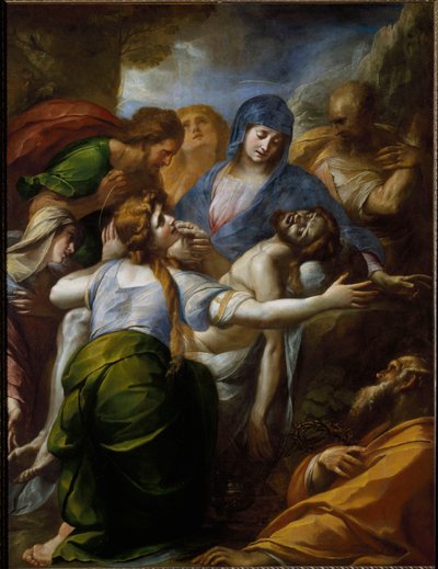 Pieta. Klagesang over Kristi død. (Maleri af Giulio Cesare Procaccini
