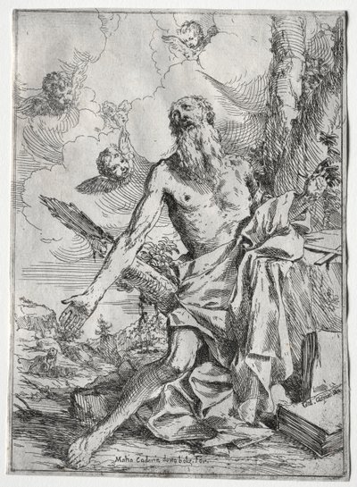 Sankt Jerome. af Giulio I Carpioni