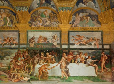 Bacchanalia, fra Amor og Psykes sal (fresko) af Giulio Romano