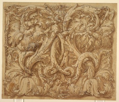 Design til Acanthus Rinceaux med dyr og fugle af Giulio Romano