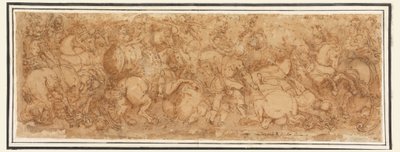 Tegning, slagscene, 1524-46 af Giulio Romano