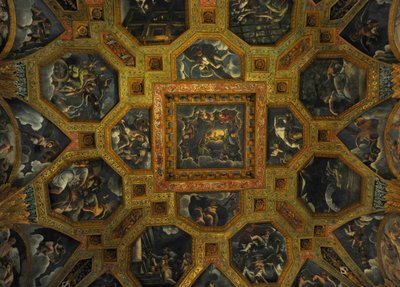 Fresco-detalje fra Chamber of Amor and Psyche, 1526-1534 af Giulio Romano