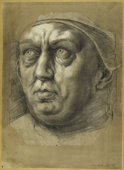 Leder af pave Leo X (kridt på papir) af Giulio Romano