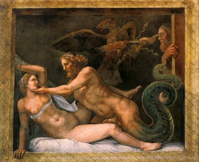 Jupiter og Olympia, 1526-1534 af Giulio Romano