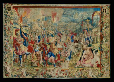 Historien om Scipio: Afbrændingen af den karthagiske lejr ... af Giulio Romano