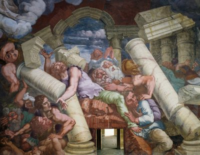 Oprørsgiganter væltet ved sammenbrud af bygning af Giulio Romano