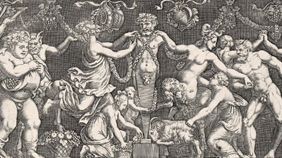 Offer til Priapus, ca. 1540 af Giulio Romano