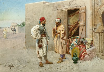 The Gun Seller (blyant og akvarel på papir) af Giulio Rosati
