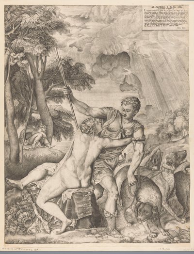Venus og Adonis af Giulio Sanuto