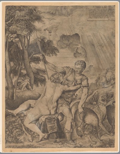 Venus og Adonis af Giulio Sanuto