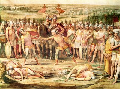 Kamp mellem Horatii og Curiatii (fresco) af Giuseppe Cesari