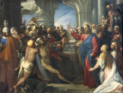 Raising of Lazarus (olie på lærred) af Giuseppe Cesari