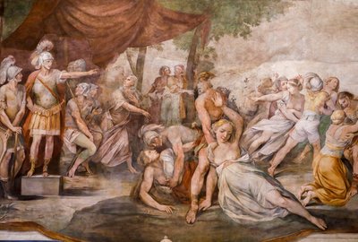 Voldtægt af de sabinske kvinder (detaljer) af Giuseppe (1568 1640) Cesari