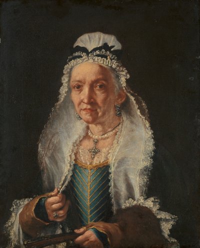 Portræt af en gammel dame af Giuseppe (1655-1743) Ghislandi