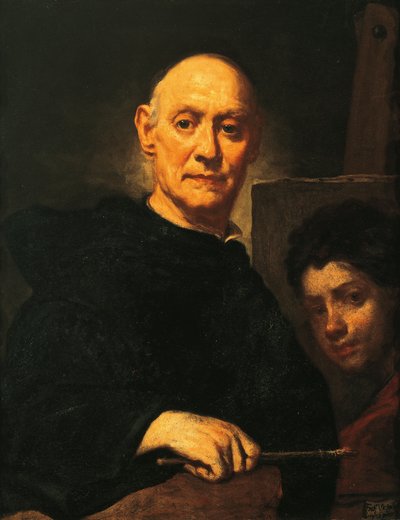 Selbstporträt beim Malen von Giuseppe  Ghislandi