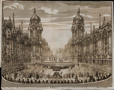 Opera Constance og fæstning i Prags borg den 28. august af Giuseppe Bibiena