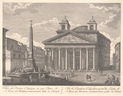 Udsigt over Agrippas Pantheon (radering) af Giuseppe Acquaroni