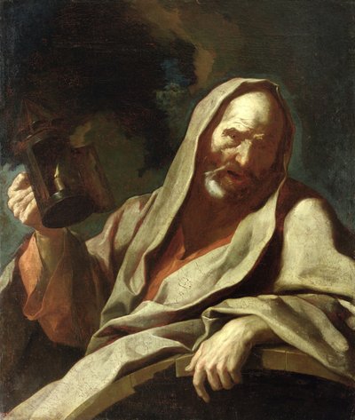 Diogenes (ca. 412-323 f.Kr.) med sin lanterne, ca. 1720-40 af Giuseppe Antonio Petrini