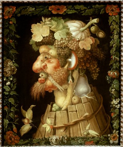 Efterårsmaleri af Giuseppe Arcimboldo (1527-1593) 1500-tallet søn. 0,76x0,63 m - Efterår. Maleri af Giuseppe Arcimboldo (1527-1593) af Giuseppe Arcimboldo