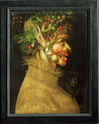Sommer, allegori (maleri på lindetræ) af Giuseppe Arcimboldo