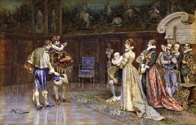 En præsentation af Henri IV af Frankrig ved domstolen i Marguerite Valois af Giuseppe Aureli