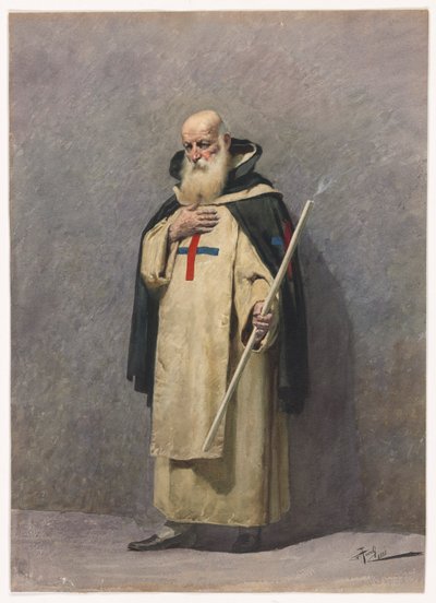 En ældre præst stående af Giuseppe Aureli