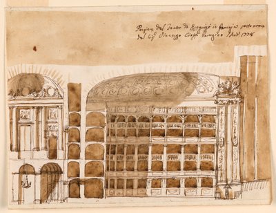 Sektion af et teater i Perugia af Giuseppe Barberi