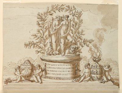Gravmonument for forfatteren Vecei af Giuseppe Barberi