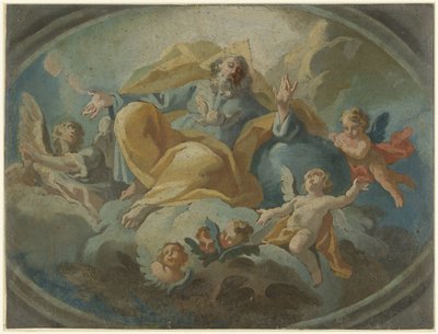 Gud med engle i skyerne af Giuseppe Baroni