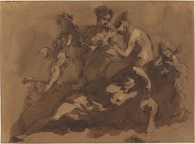 En mytologisk scene med havguder af Giuseppe Bernardino Bison