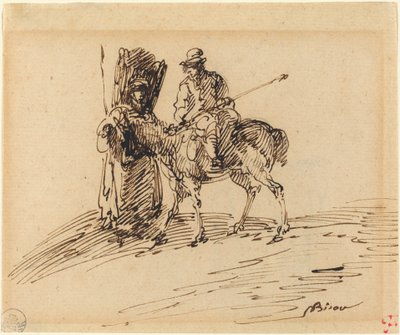 Rytter med Bonde af Giuseppe Bernardino Bison