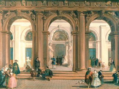 Indgangen til Biblioteca Marciana, Piazzettaen, Venedig af Giuseppe Bernardino Bison