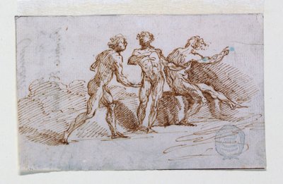 Tre nøgne mænd af Giuseppe Bernardino Bison
