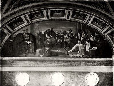 Retssagen mod Galileo (1564-1642) detalje af Galileo i Pisa (fresco) af Giuseppe Bezzuoli