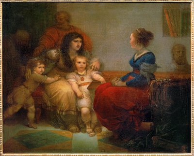 Cornelie, mere des Gracques - Cornelia, Gracchiernes mor med sine sønner Tiberius og Gaius og sin datter Sempronia ... af Giuseppe Cades