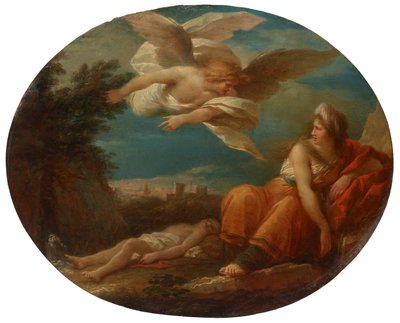 Hagar og englen i ørkenen ved Beersheba af Giuseppe Cades