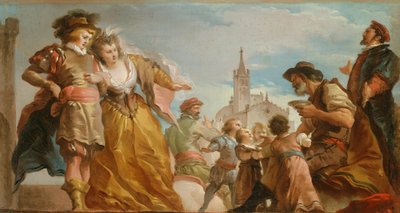 Mødet mellem Gautier, grev af Antwerpen, og hans datter, Violante af Giuseppe Cades