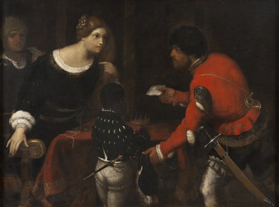 Caterina Cornaro, dronning af Cypern, modtager et brev fra rådet af Giuseppe Caletti
