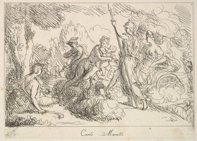 Guder og gudinder i et landskab, 1740-1802. af Giuseppe Canale
