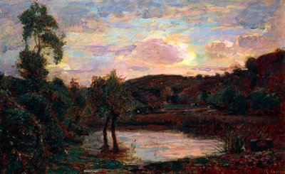 Solnedgang i Engadin af Giuseppe Carozzi (1864-1938) af Giuseppe Carozzi
