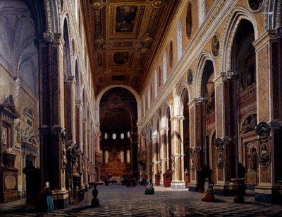 Det indre af Napoli-katedralen af Giuseppe Castiglione