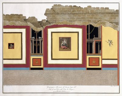Den største del af den længste længde af væggen i et Atrium i Pompei af Giuseppe Chiantarelli